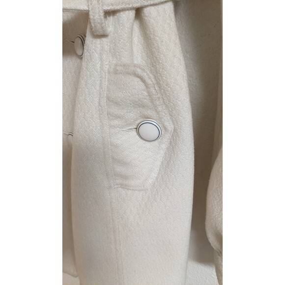 Women's BILLABONG Cotton/Poly Cream Color Double Breasted Belted Coat Size 12 - Picture 10 of 13